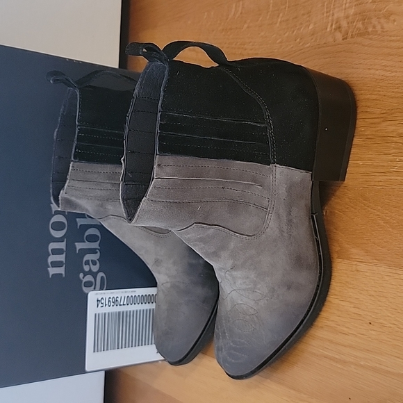 MORENA GABRIELLI GRAY BLACK ANTHROPOLOGIE BOOTS BOOTIES 39 9 SHOES TONY - Picture 3 of 9